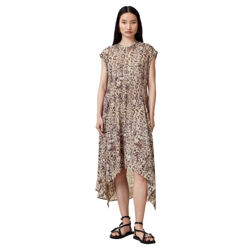 AllSaints Arwen Leopard Print Dress image number 0